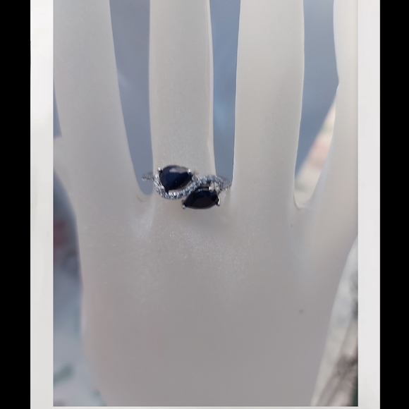 GEMSTONE RING DECORATED WITH CZ SIMULATED DIAMONDS - Picture 9 of 13